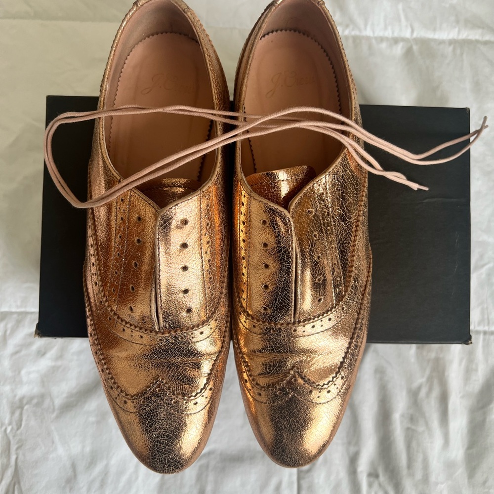 J. Crew Academy Oxford in Metallic